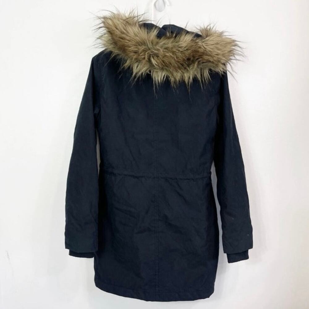 A&F Ultra Parka navy winter coat extra small faux-fur hood clinched waist 3-way - Picture 11 of 11